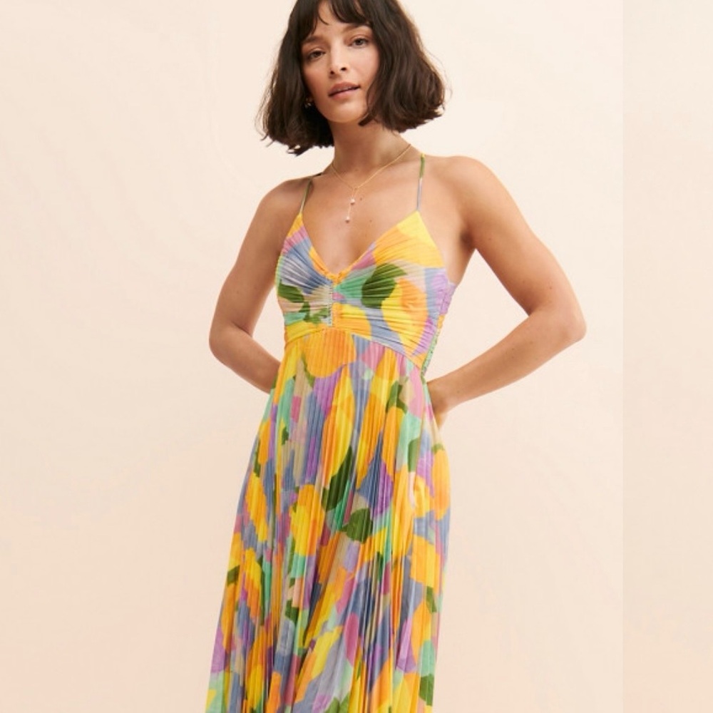 NWT Blythe Pleated Cutout Dress
